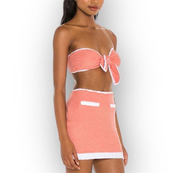 Lovers + Friends Kalitta Top and Mini Skirt Outfit Terrycloth Set Women’s Medium - Picture 3 of 8